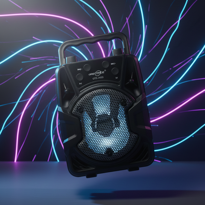 Cyber-Pulse Portable Bluetooth Party Speaker – Neon Edition With Integrated Light Show