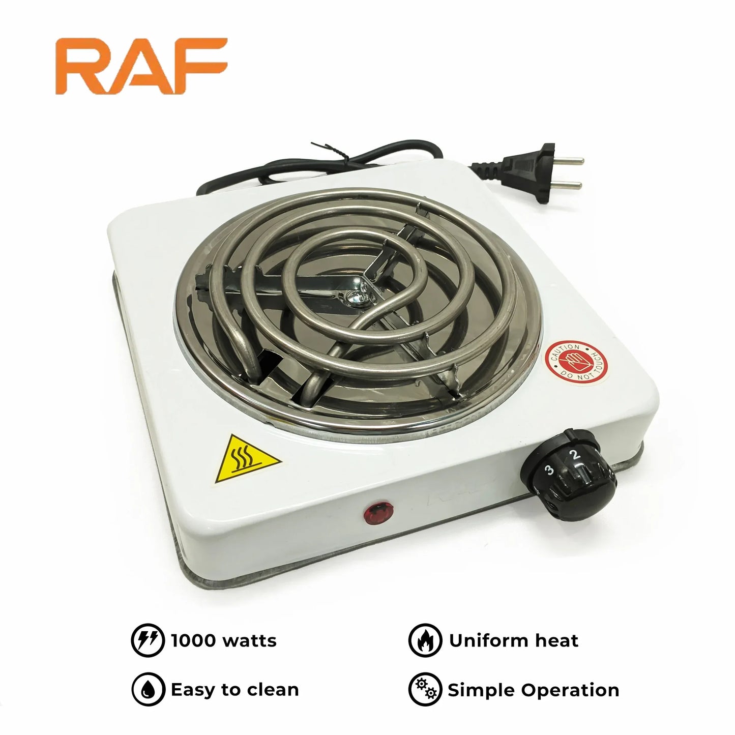RAF Electric Stove | 1000W Hot Plate | Heats in 2 Mins | Automatic & Easy to Clean