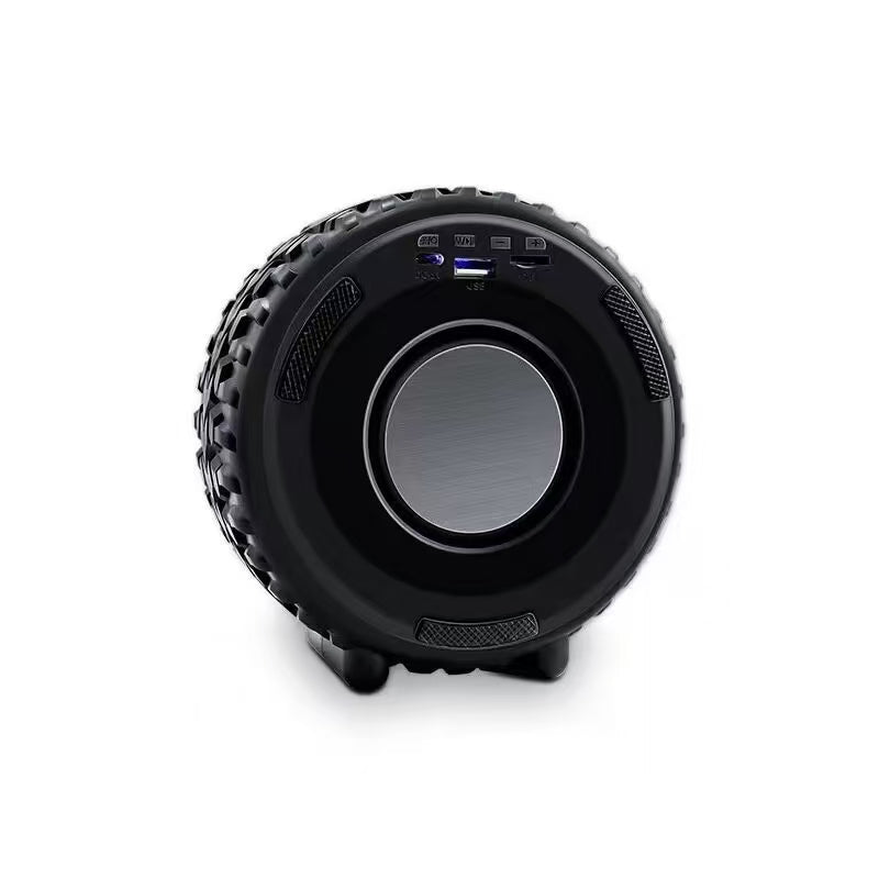 X-502 RGB Wheel-Shaped Wireless Speaker with Subwoofer Portable USB/BT Card Playback for Parties Computer Use