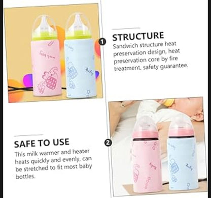 Portable USB Baby Bottle Warmer – Universal Insulated Milk Heater Sleeve for Travel and Home Use