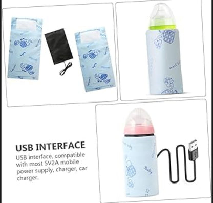 Portable USB Baby Bottle Warmer – Universal Insulated Milk Heater Sleeve for Travel and Home Use
