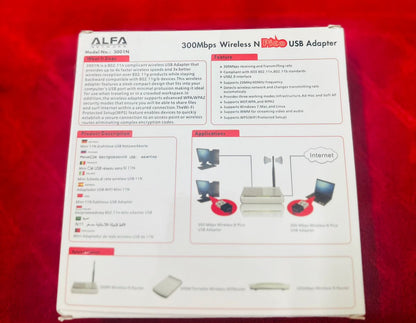 Alfa Mini USB WiFi Adapter | 300Mbps Wireless LAN Card for Computer & Laptop | Best Wireless Adapter