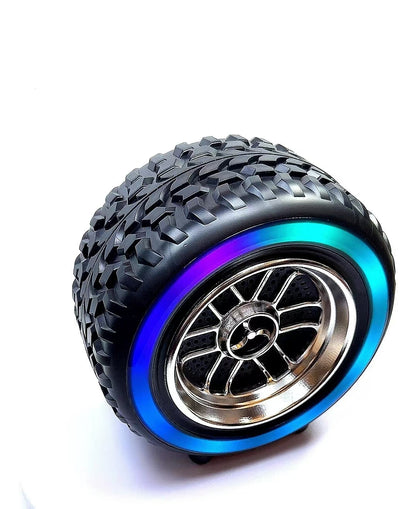 X-502 RGB Wheel-Shaped Wireless Speaker with Subwoofer Portable USB/BT Card Playback for Parties Computer Use